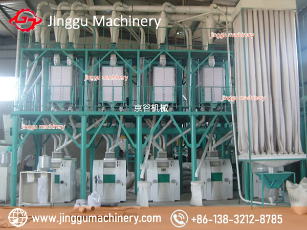 50t wheat flour milling machine with compact steel structure | 50t wheat flour milling machine made by Jinggu Machinery